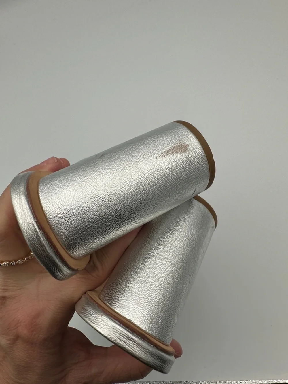 Loeffler Randall Coco Knotted Metallic Leather Mules ASO Sofia Vergara Sz8